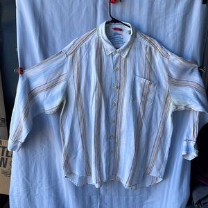 White, blue, pink, 100% Linen, Tommy Bahama, XXL